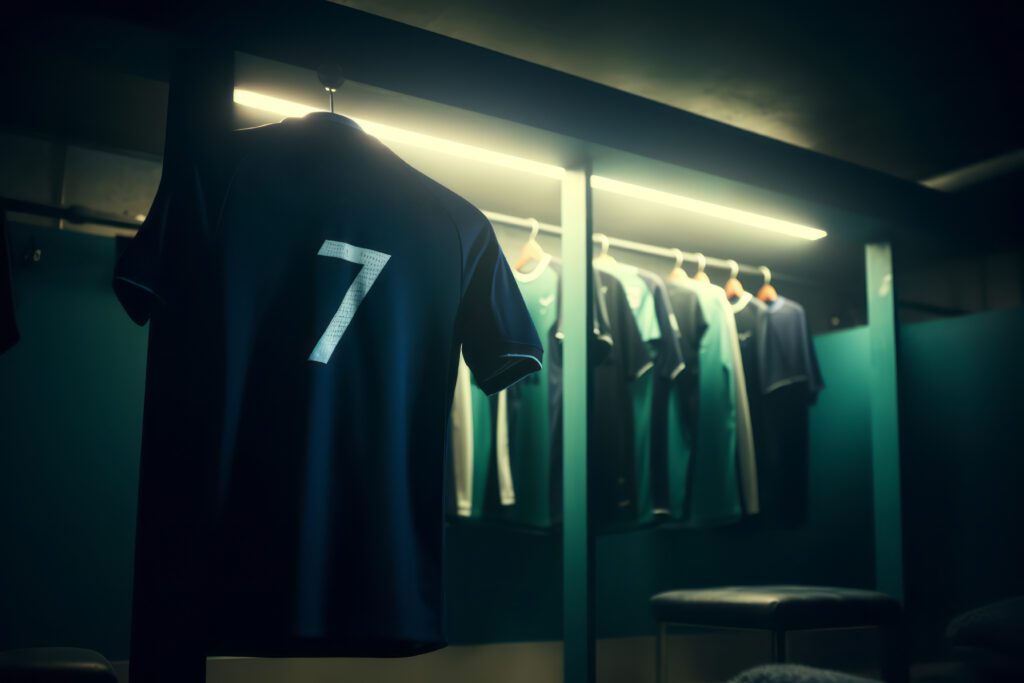 koszulka pilkarska w szatni sportshirt.pro